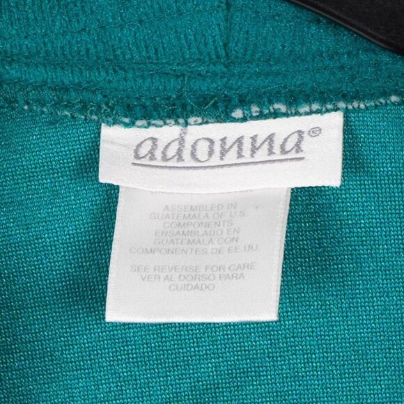 Adonna VTG Robe S Womens Green Embroidered Floral Ruffled Collar Dacron - Picture 5 of 6